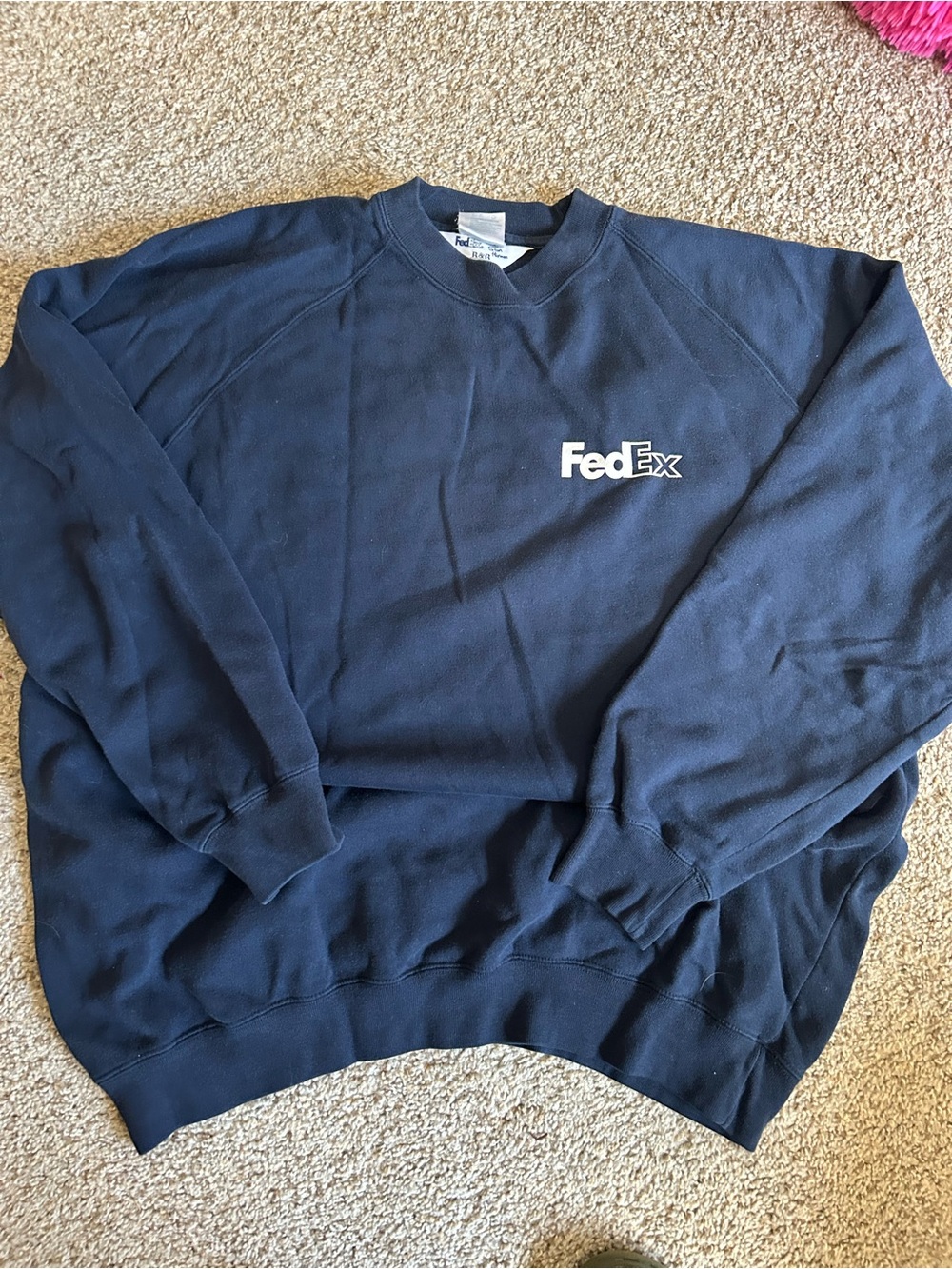 Vintage 90s FedEx Navy Blue Raglan Sweatshirt